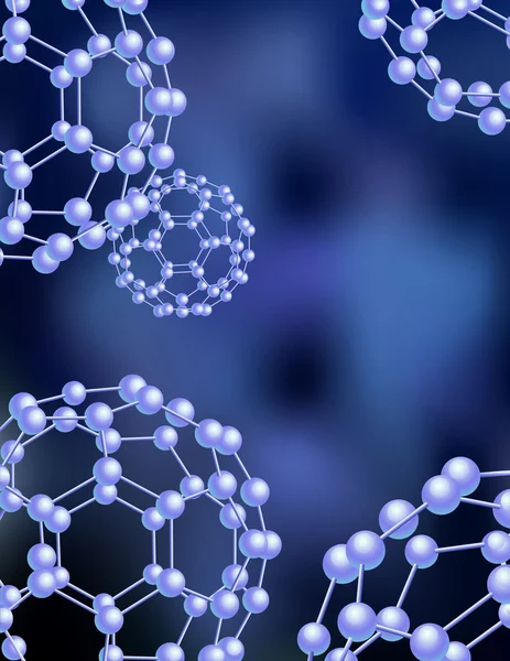 Blue _ abstract _ molecule _ background — Vetor de Stock