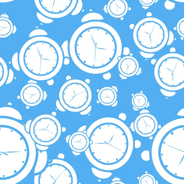 Blue seamless alarm clock background — Stock Vector