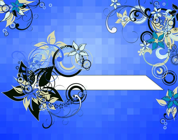 Floral_frame_on_checkered_background — стоковий вектор
