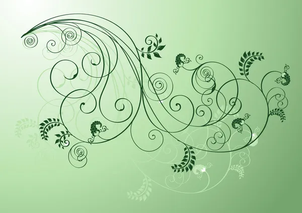 Зеленые цветочные формы — стоковый вектор