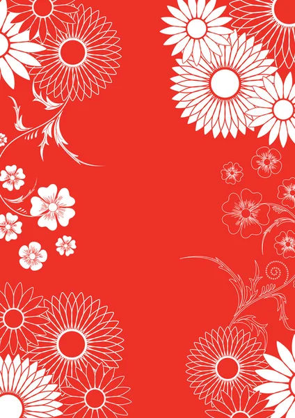 Ornamento floral vermelho — Vetor de Stock