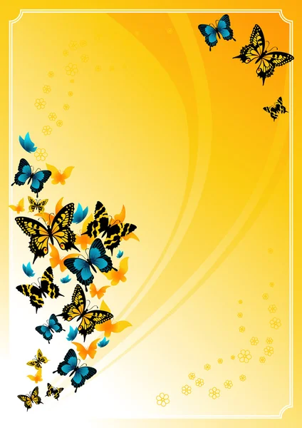 Summer _ butterfly _ frame — Archivo Imágenes Vectoriales