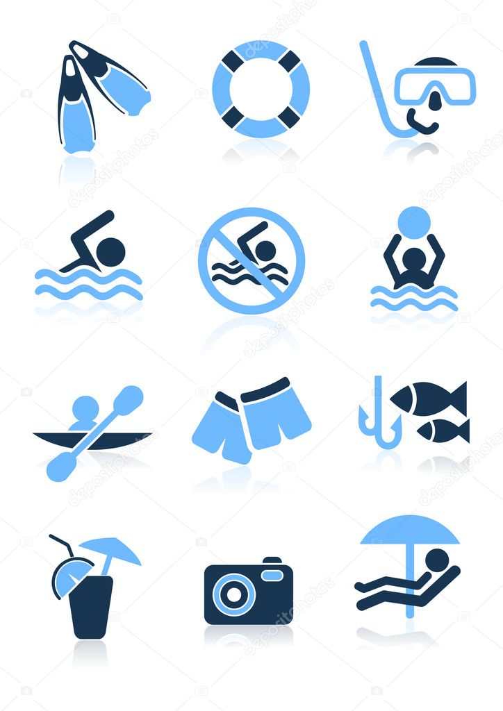Swimming sport icons