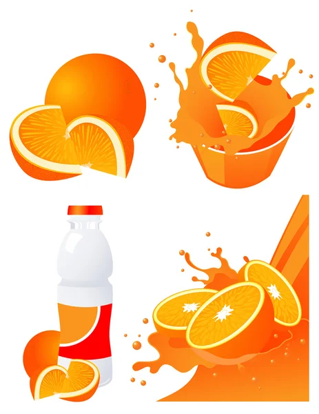 Produtos de laranja — Vetor de Stock
