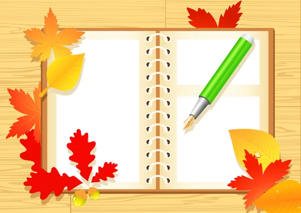 Bloc de notas de otoño — Vector de stock