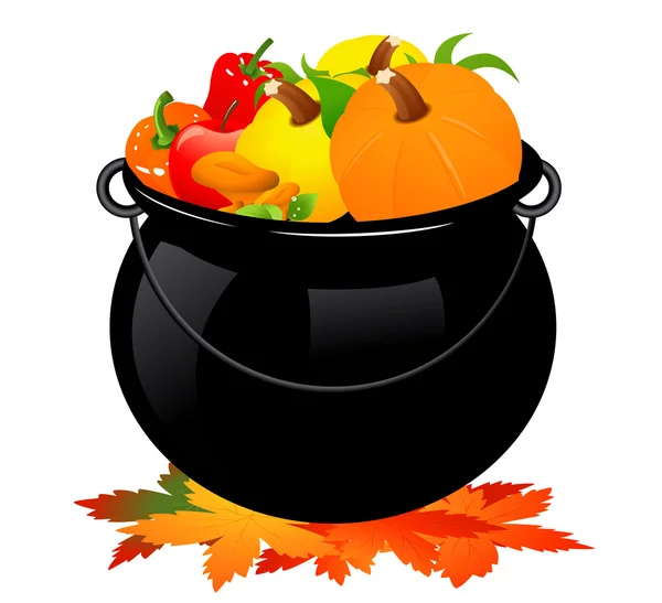 Autumn cauldron — Stock Vector