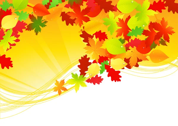 Feuille de défilement automne — Image vectorielle