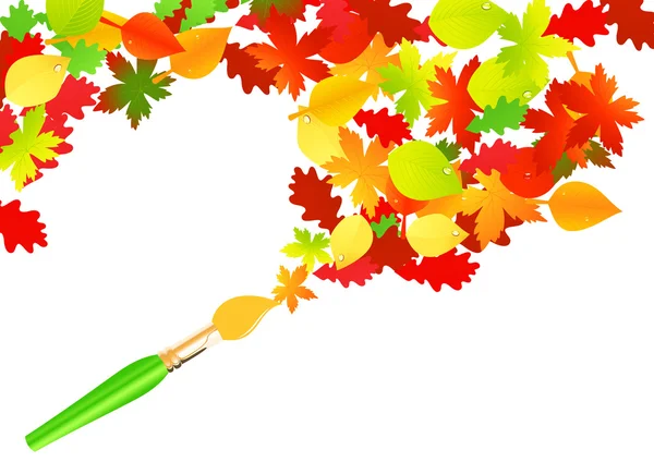 Autumn paintbrush — Stock Vector