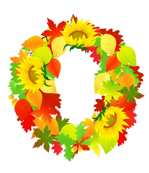 Autumn wreath, — Stock Vector