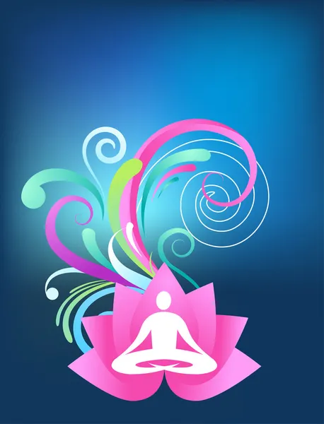 Fond de yoga bleu — Image vectorielle