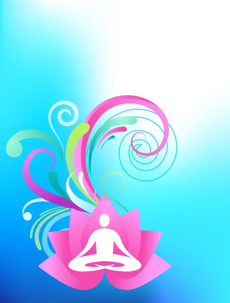 Fond de yoga bleu ciel — Image vectorielle