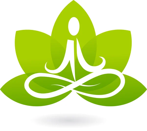 Joga lotosu ikona / logo Grafika Wektorowa