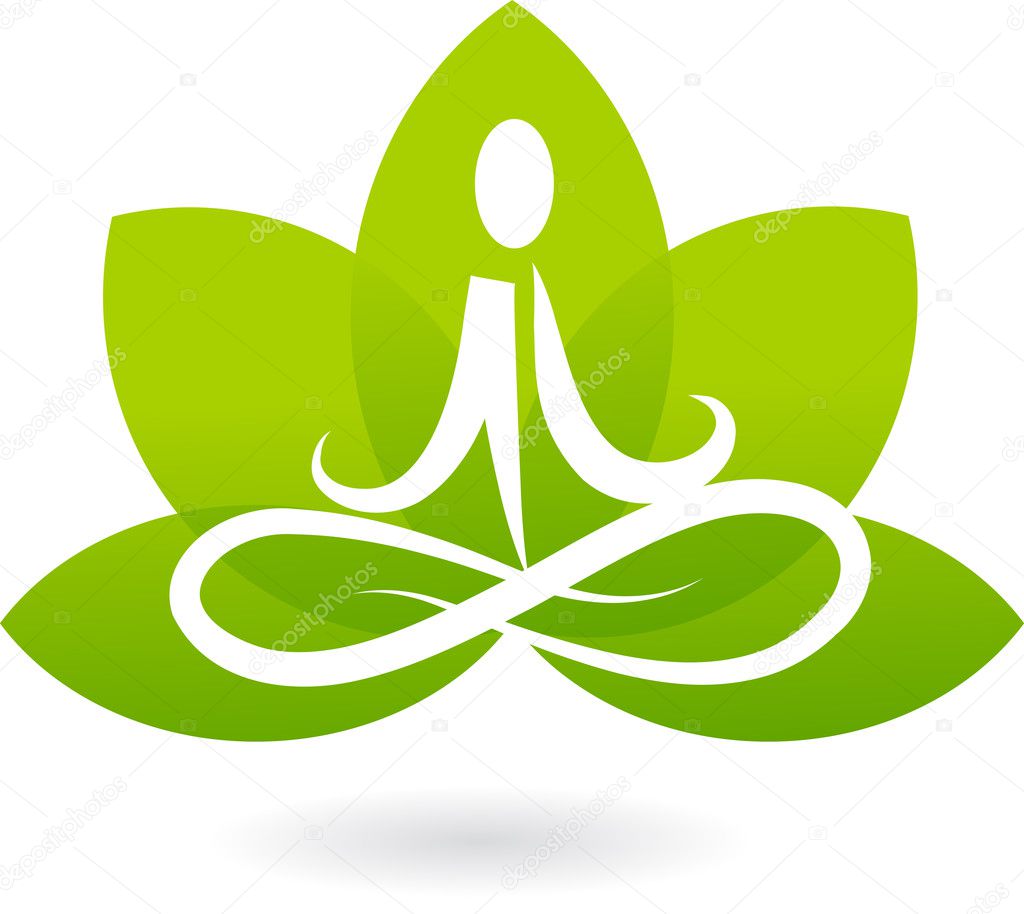 Yoga lotus icon / logo