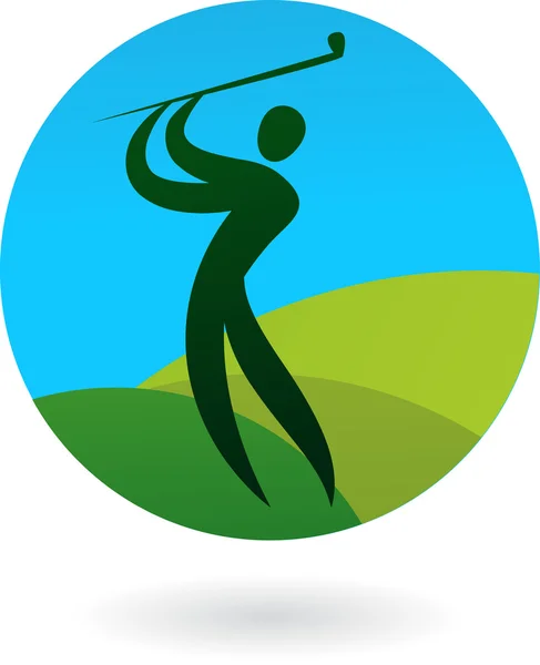 Golf swing icona / logo — Vettoriale Stock