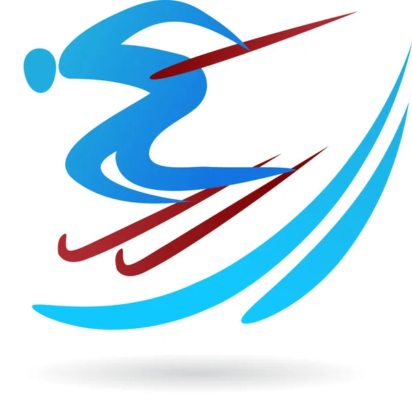Icono de esquí / logo — Vector de stock