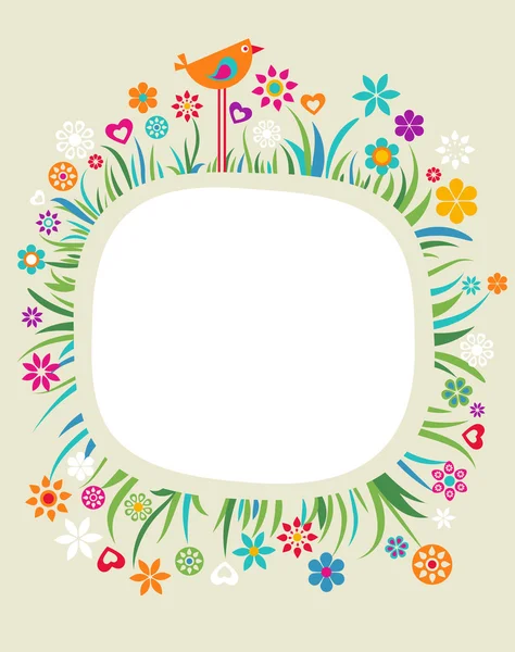 Cadre floral - 4 — Image vectorielle