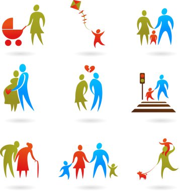 Family icons - 2 clipart