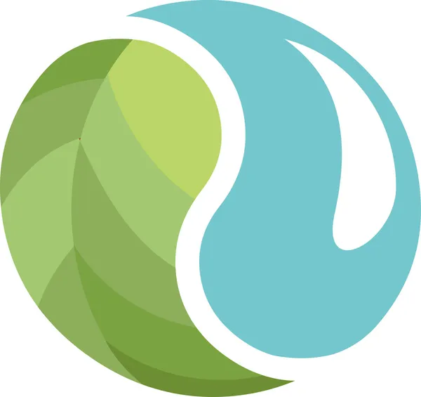 Ekologiczne yin yang symbol — Wektor stockowy
