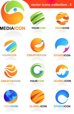 Abstract global business icons
