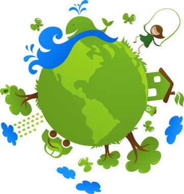 Green planet clipart