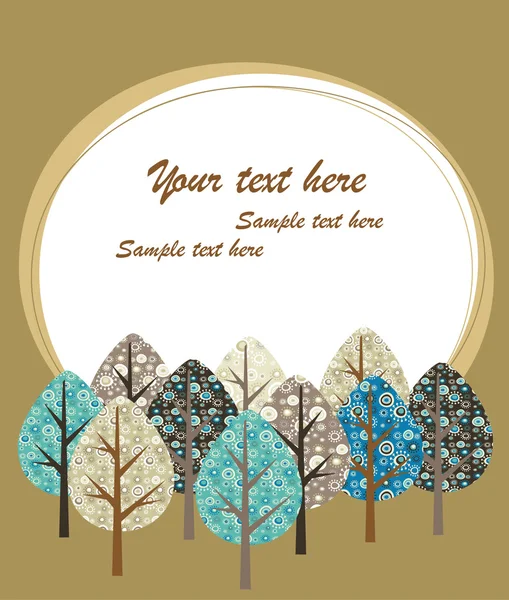 Шаблон поздравительной открытки с деревьями — стоковый вектор