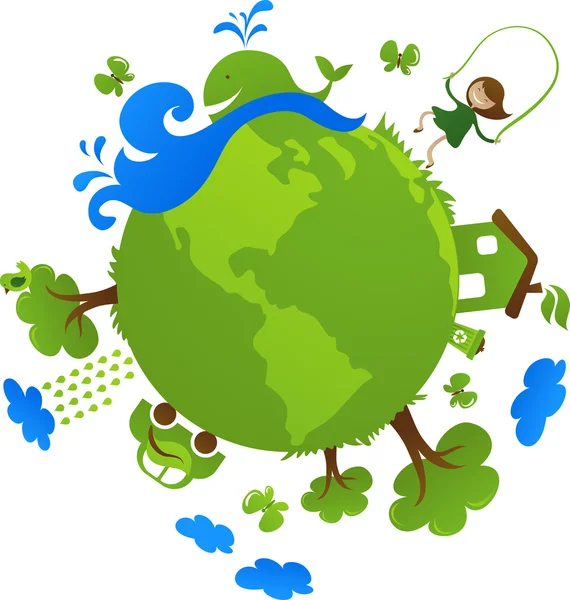 Planeta verde — Vetor de Stock
