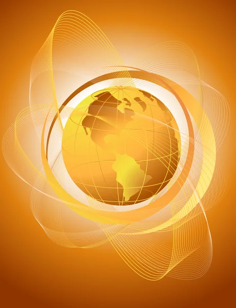 Orange globe — Stock Vector