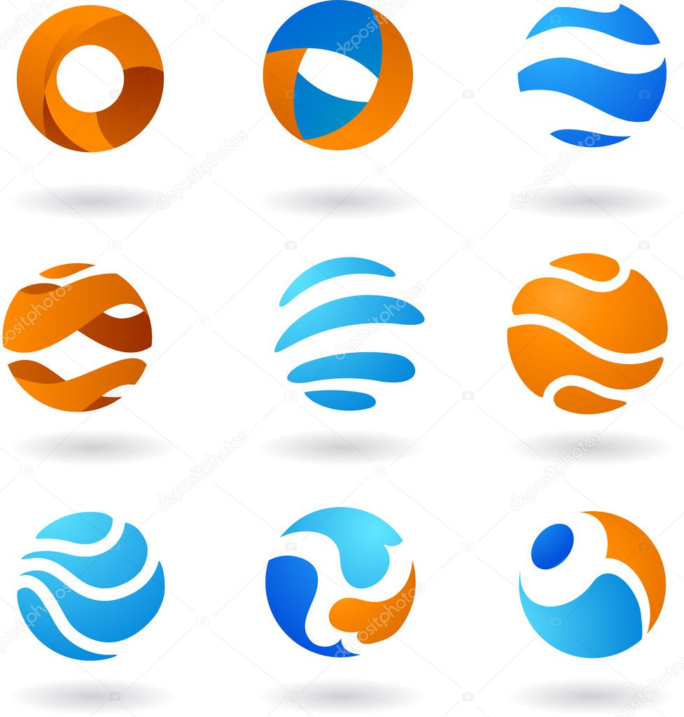 Abstract globe icons