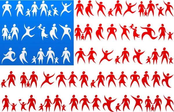Iconos humanos Bandera de USA 1 — Vector de stock