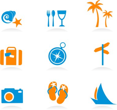 Tourism and vacation icons and logos - 2 clipart