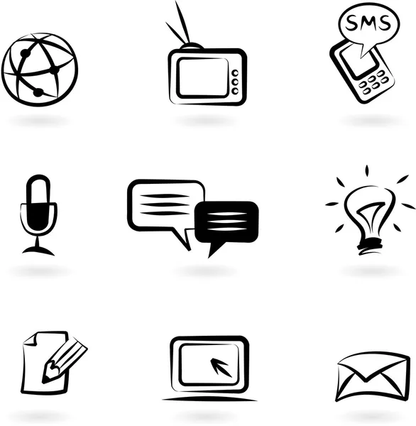 Icônes de communication 1 — Image vectorielle