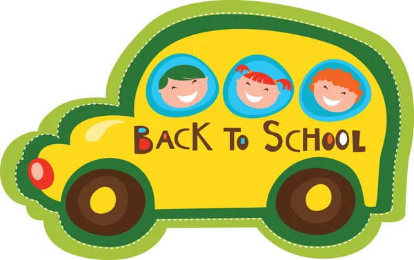 De vuelta al autobús escolar — Vector de stock