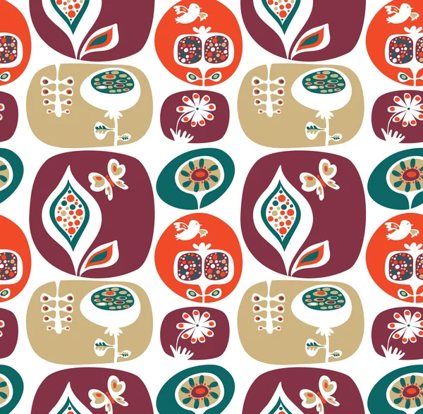 Motif de papier peint floral décoratif — Image vectorielle