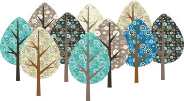 Decorative grunge trees clipart