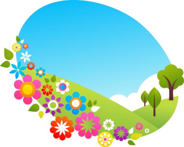 Summer in the countryside clipart