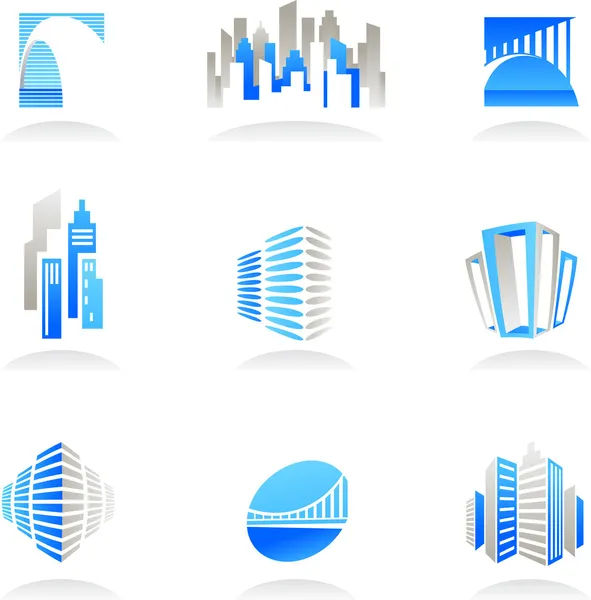 Inmobiliaria y construcción iconos / logotipos — Archivo Imágenes Vectoriales