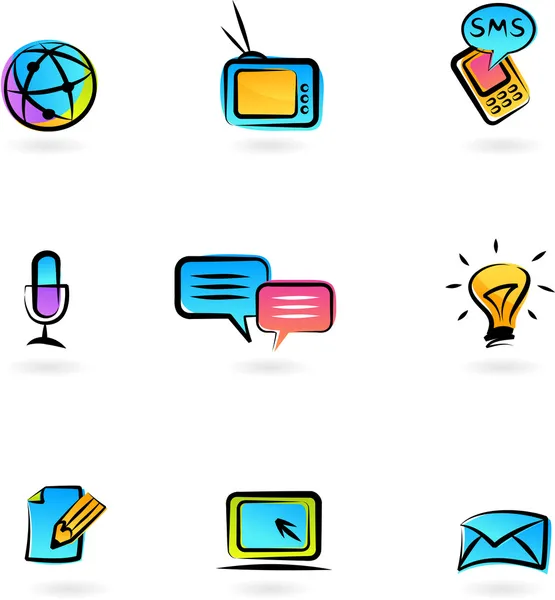 Iconos de comunicación 3 — Vector de stock