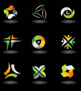 Abstract icon set - 9 clipart