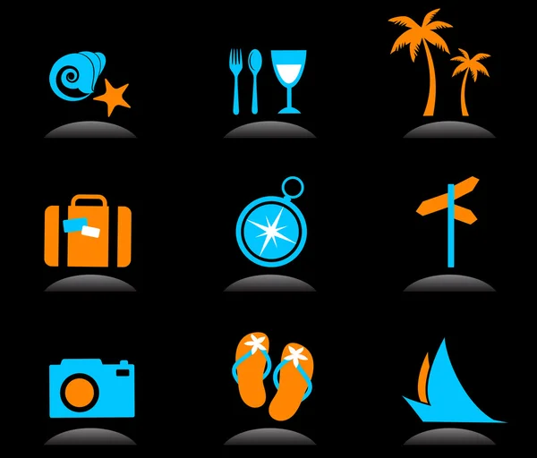 Ікони туризму та відпочинку та логотипи - 3 — стоковий вектор