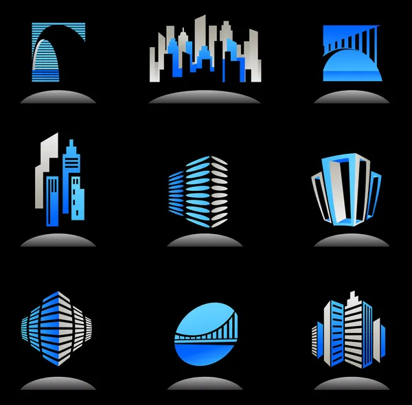 Ícones / logotipos imobiliários e de construção - 6 — Vetor de Stock