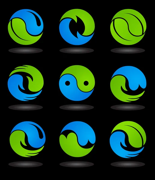 Samling av konceptuella yin yang symboler - 2 — Stock vektor