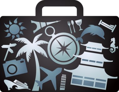 X-rayed tourist suitcase clipart