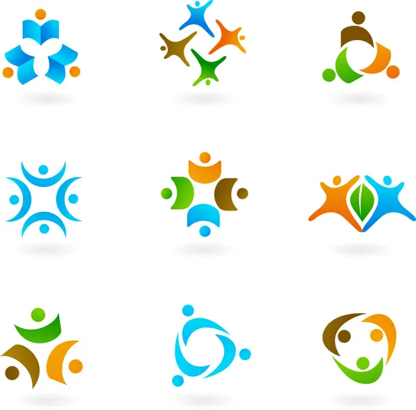 Iconos y logotipos humanos 1 — Vector de stock