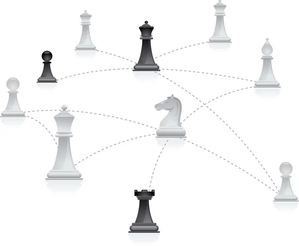 Chess network — Stock Vector