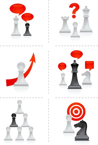 Metáforas de ajedrez — Vector de stock