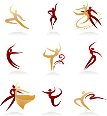 Dancing sillhuettes clipart