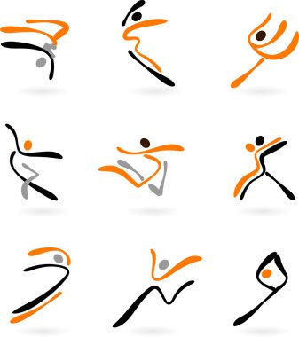 Abstract dancers 2 clipart