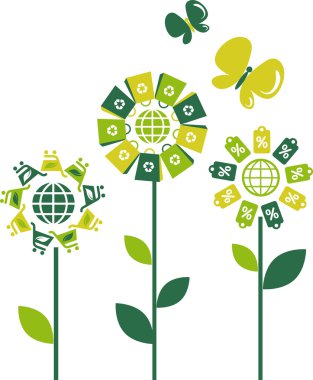 Eco flowers - 2 clipart