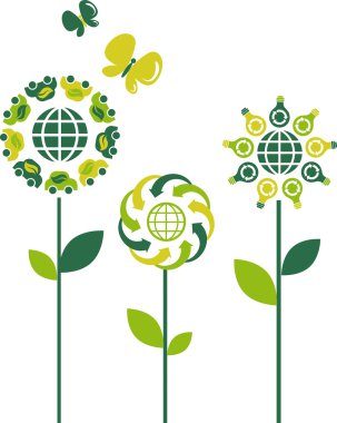 Eco flowers - 3 clipart