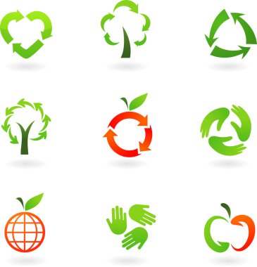 Recycling icons clipart